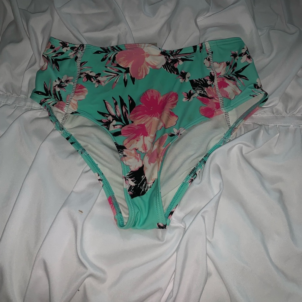 FORAL HIGH WAISTED BIKINI BOTTOMS